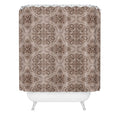 Pimlada Phuapradit Floral Tiles Light Brown Shower Curtain
