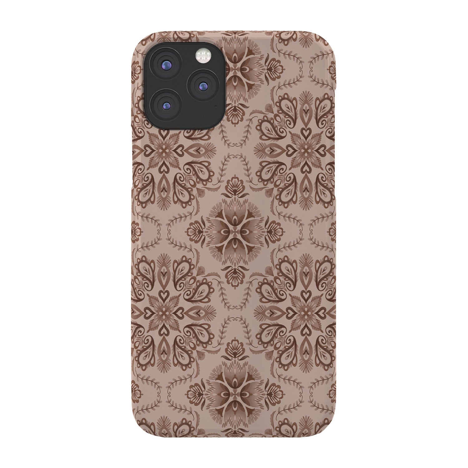 Pimlada Phuapradit Floral Tiles Light Brown Phone Case