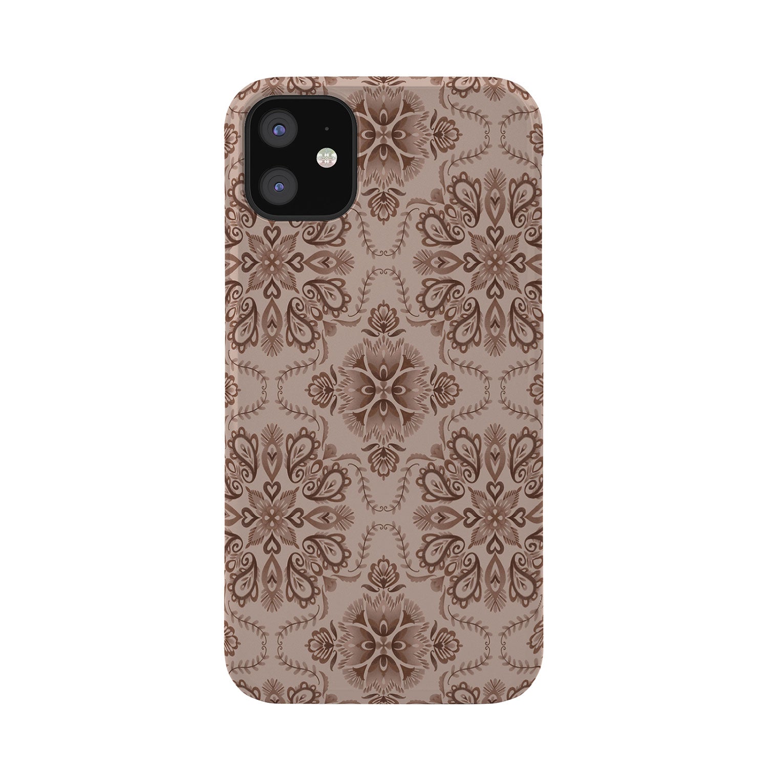Pimlada Phuapradit Floral Tiles Light Brown Phone Case