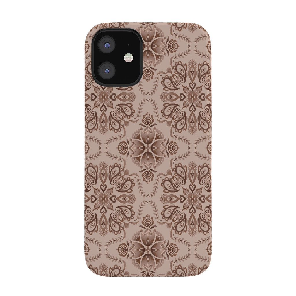 Pimlada Phuapradit Floral Tiles Light Brown Phone Case