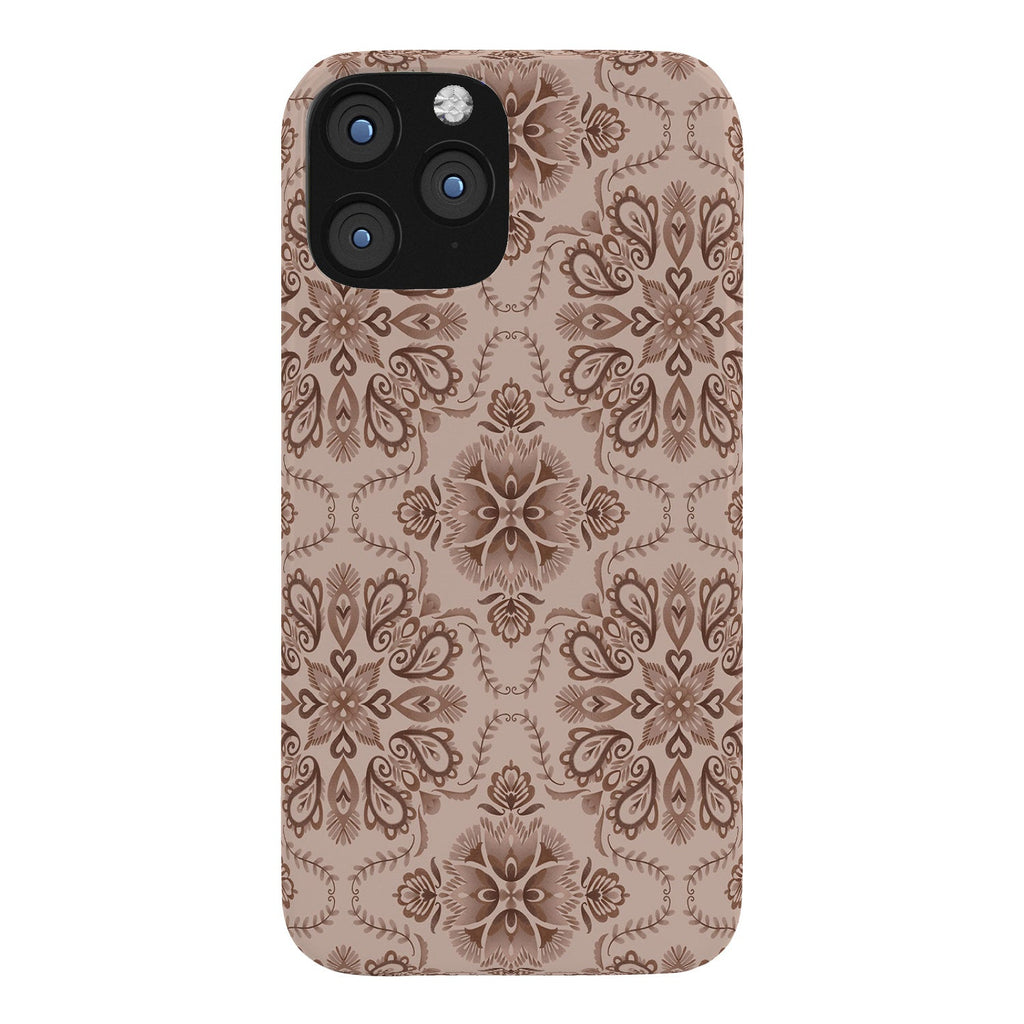Pimlada Phuapradit Floral Tiles Light Brown Phone Case