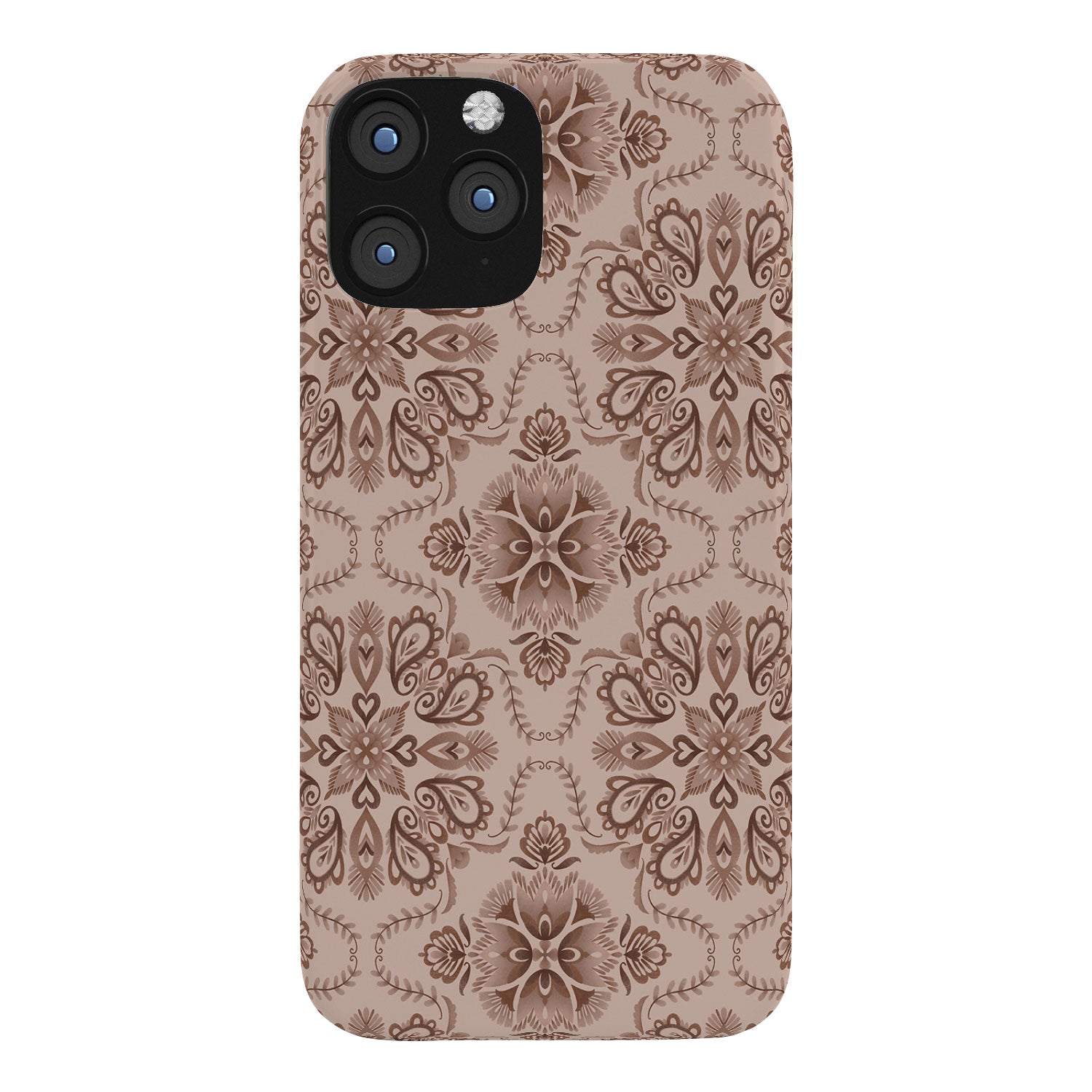 Pimlada Phuapradit Floral Tiles Light Brown Phone Case