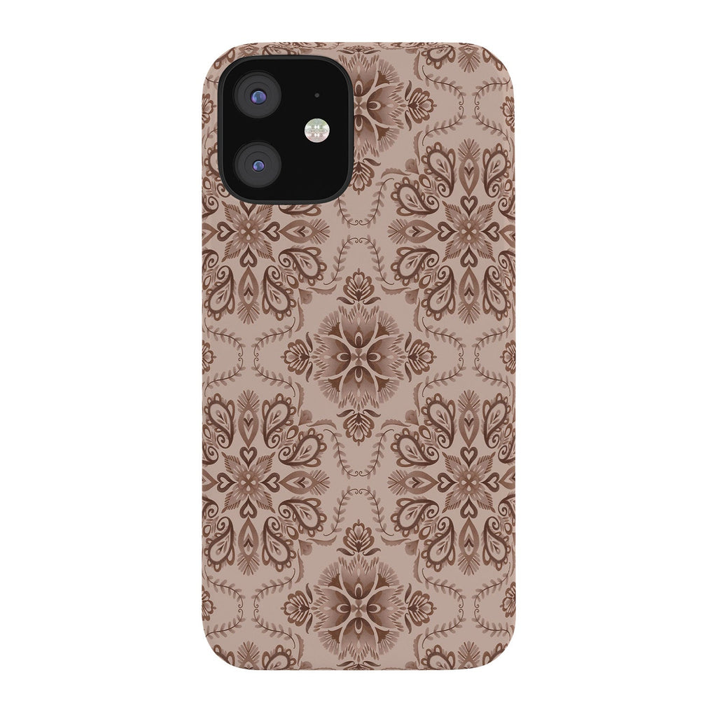 Pimlada Phuapradit Floral Tiles Light Brown Phone Case
