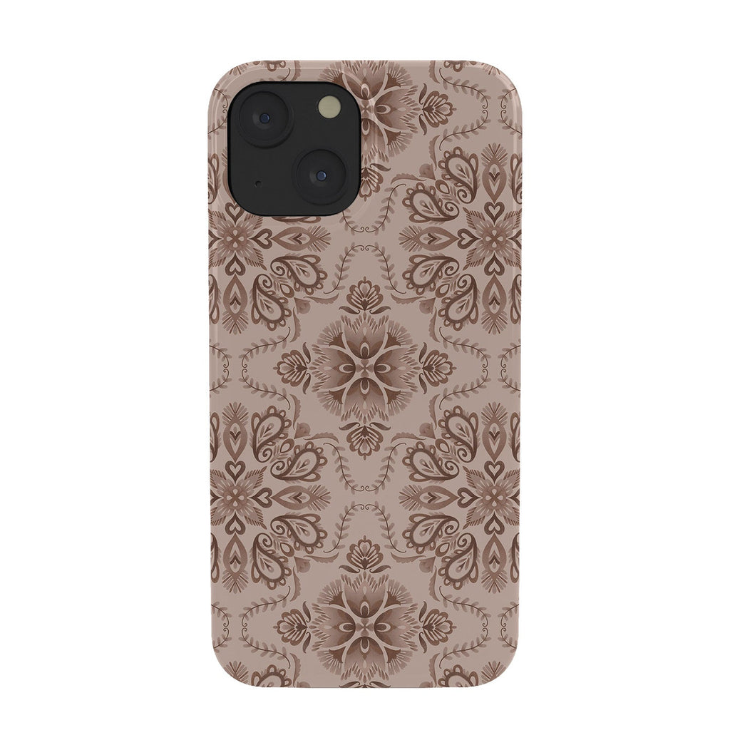 Pimlada Phuapradit Floral Tiles Light Brown Phone Case