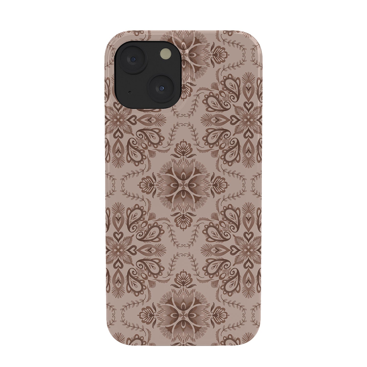 Pimlada Phuapradit Floral Tiles Light Brown Phone Case