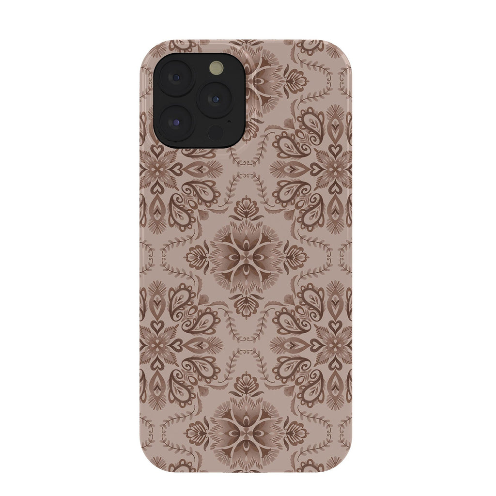 Pimlada Phuapradit Floral Tiles Light Brown Phone Case