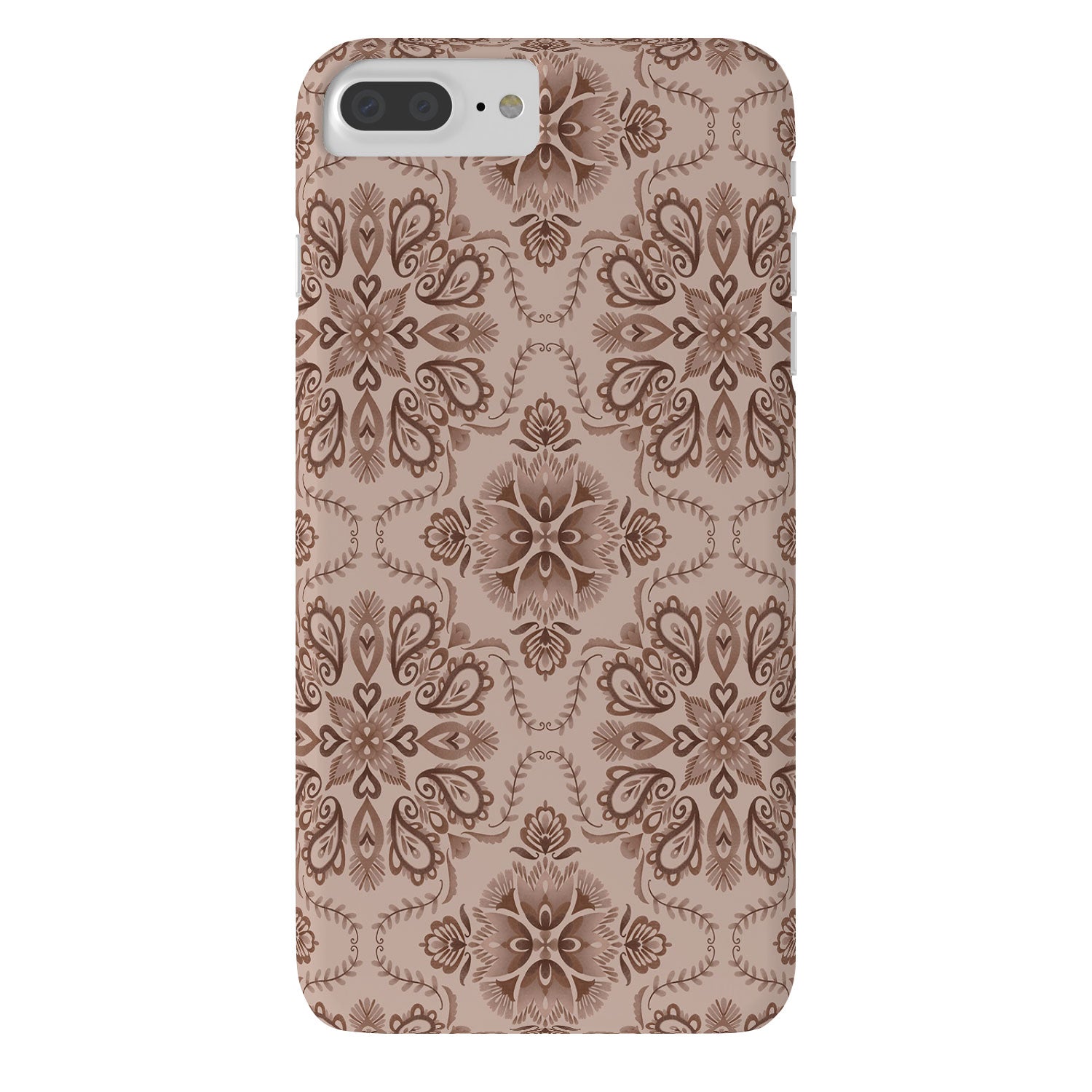 Pimlada Phuapradit Floral Tiles Light Brown Phone Case