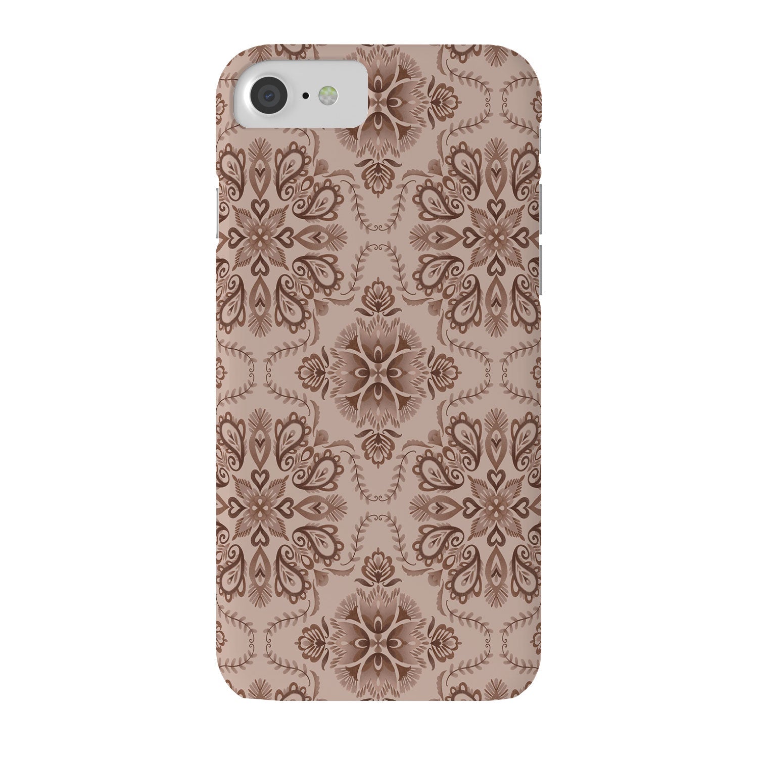 Pimlada Phuapradit Floral Tiles Light Brown Phone Case
