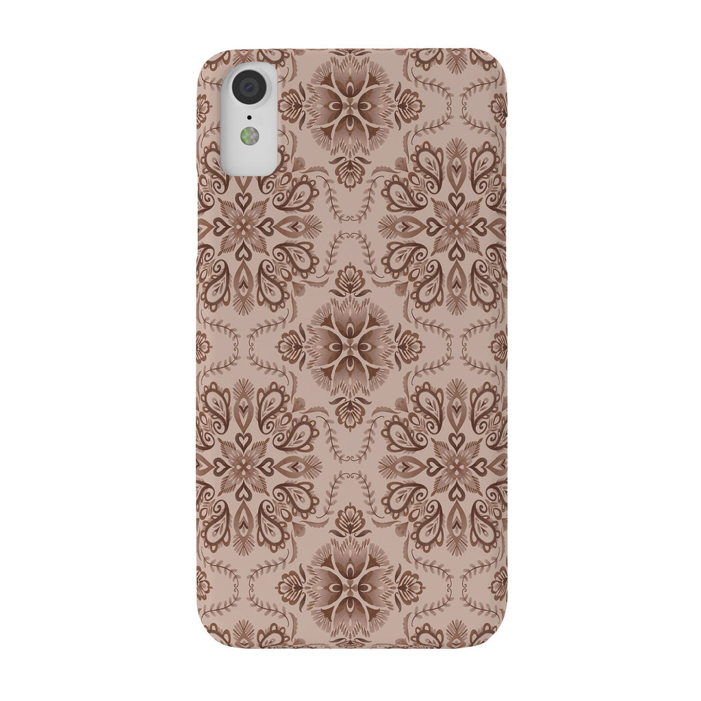 Pimlada Phuapradit Floral Tiles Light Brown Phone Case