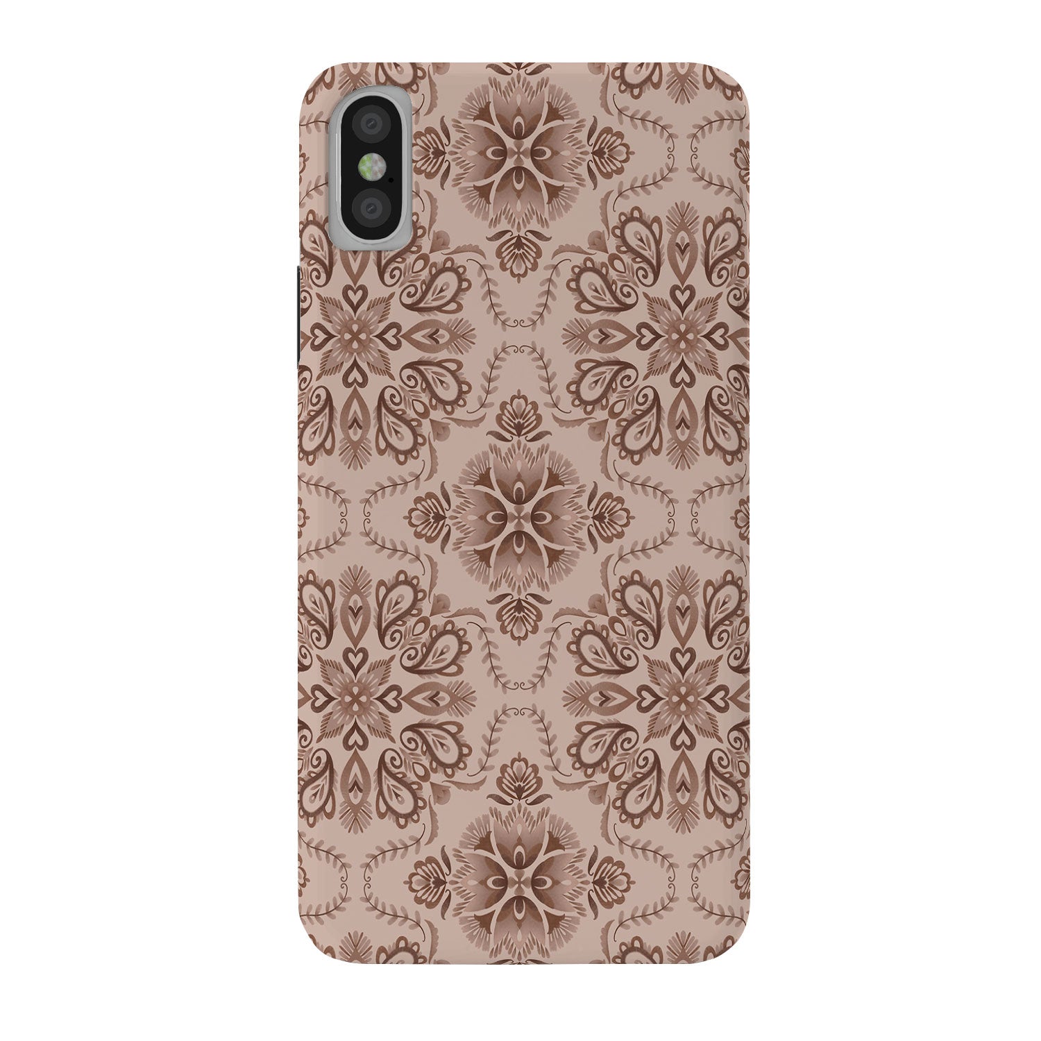 Pimlada Phuapradit Floral Tiles Light Brown Phone Case