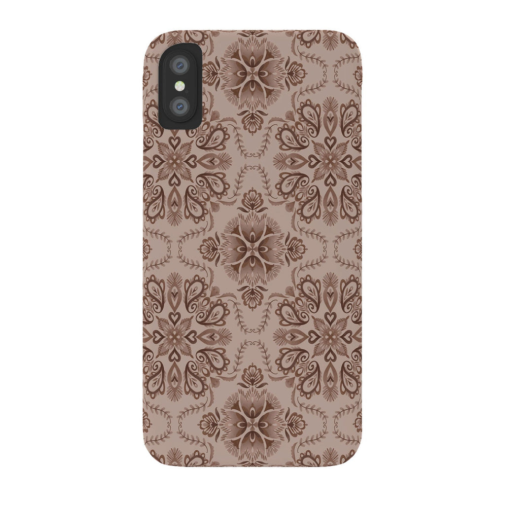 Pimlada Phuapradit Floral Tiles Light Brown Phone Case