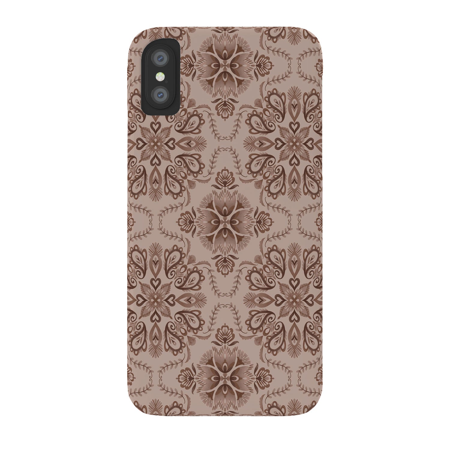 Pimlada Phuapradit Floral Tiles Light Brown Phone Case