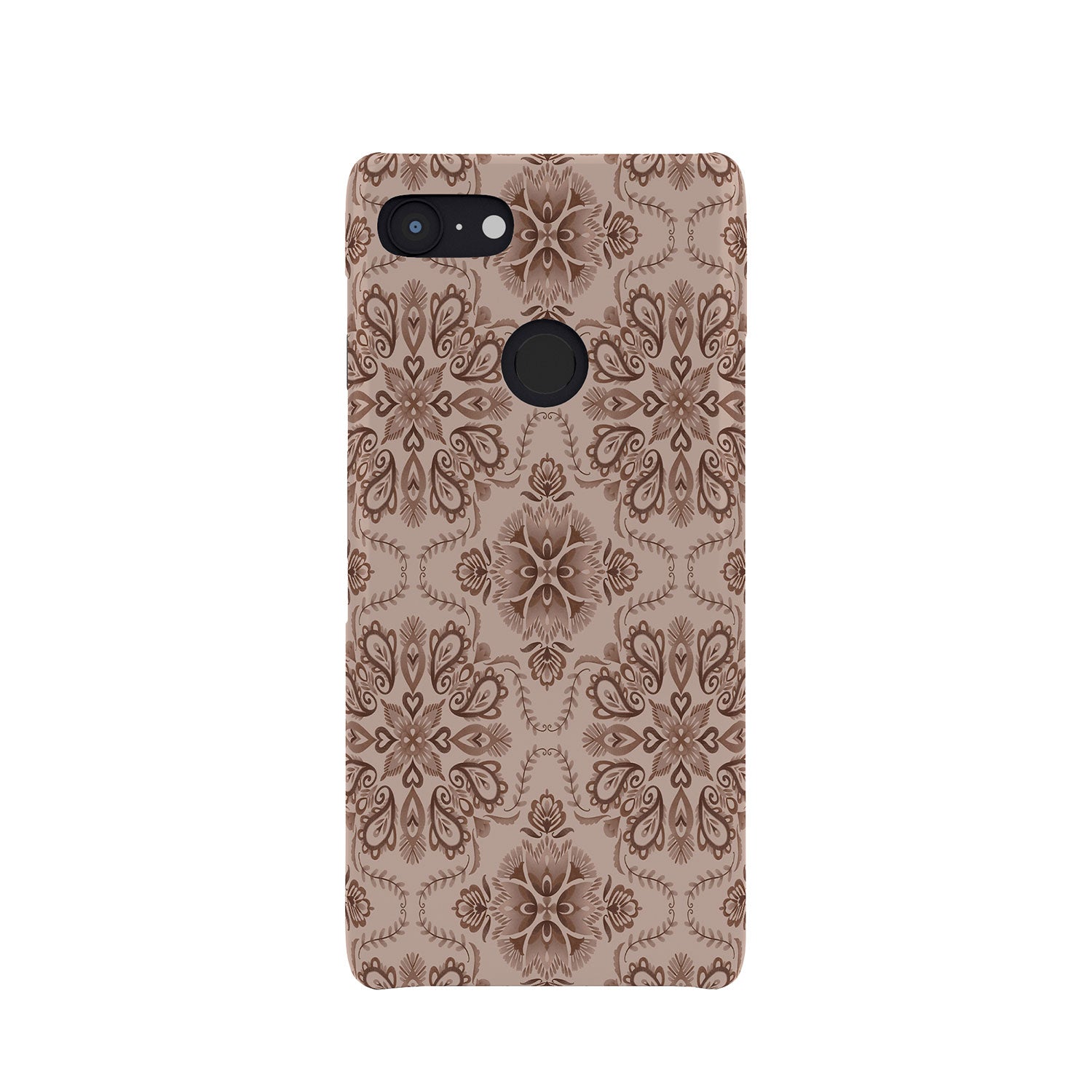 Pimlada Phuapradit Floral Tiles Light Brown Phone Case