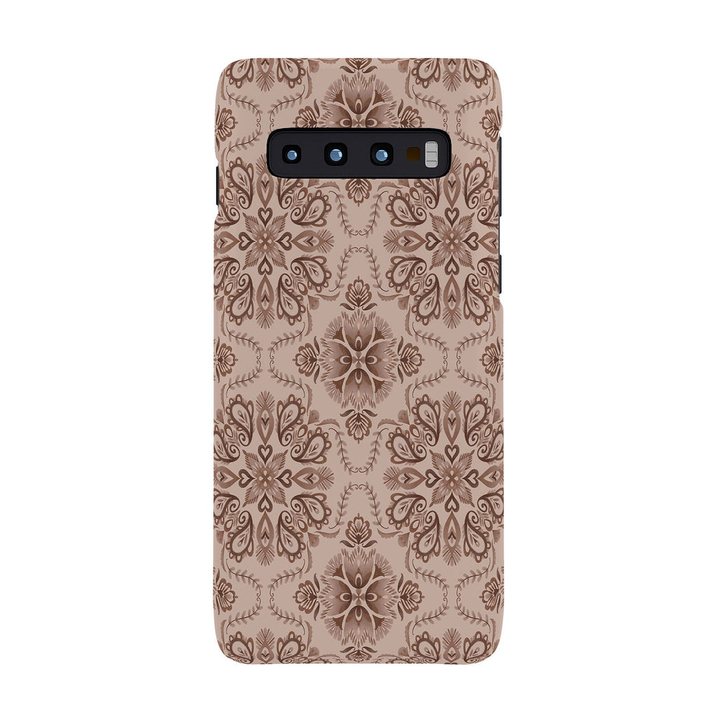 Pimlada Phuapradit Floral Tiles Light Brown Phone Case