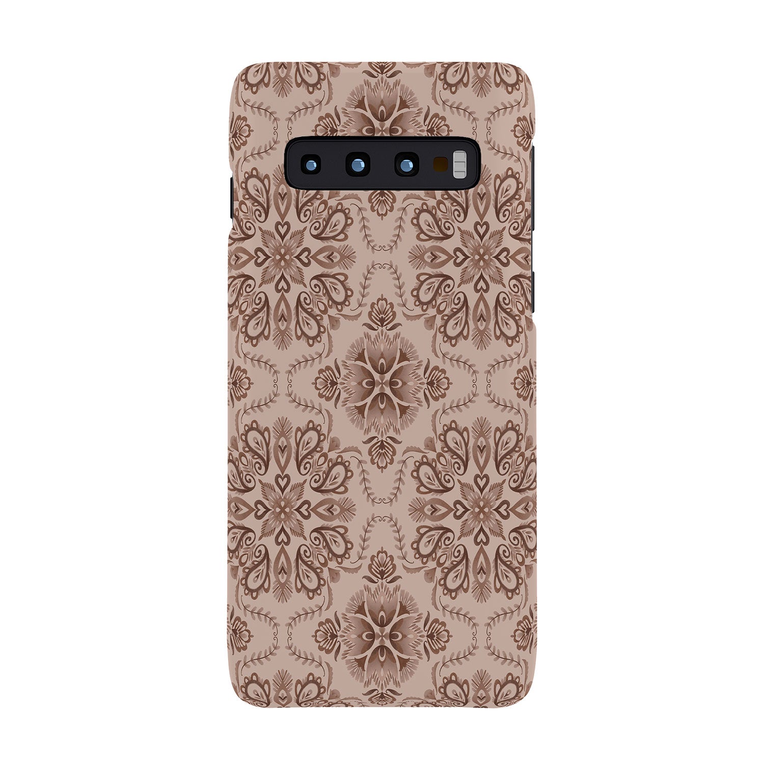 Pimlada Phuapradit Floral Tiles Light Brown Phone Case