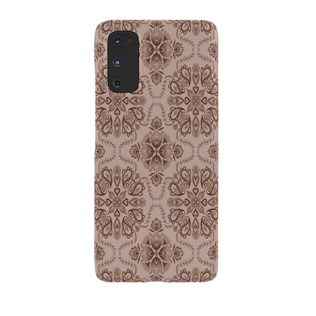 Pimlada Phuapradit Floral Tiles Light Brown Phone Case