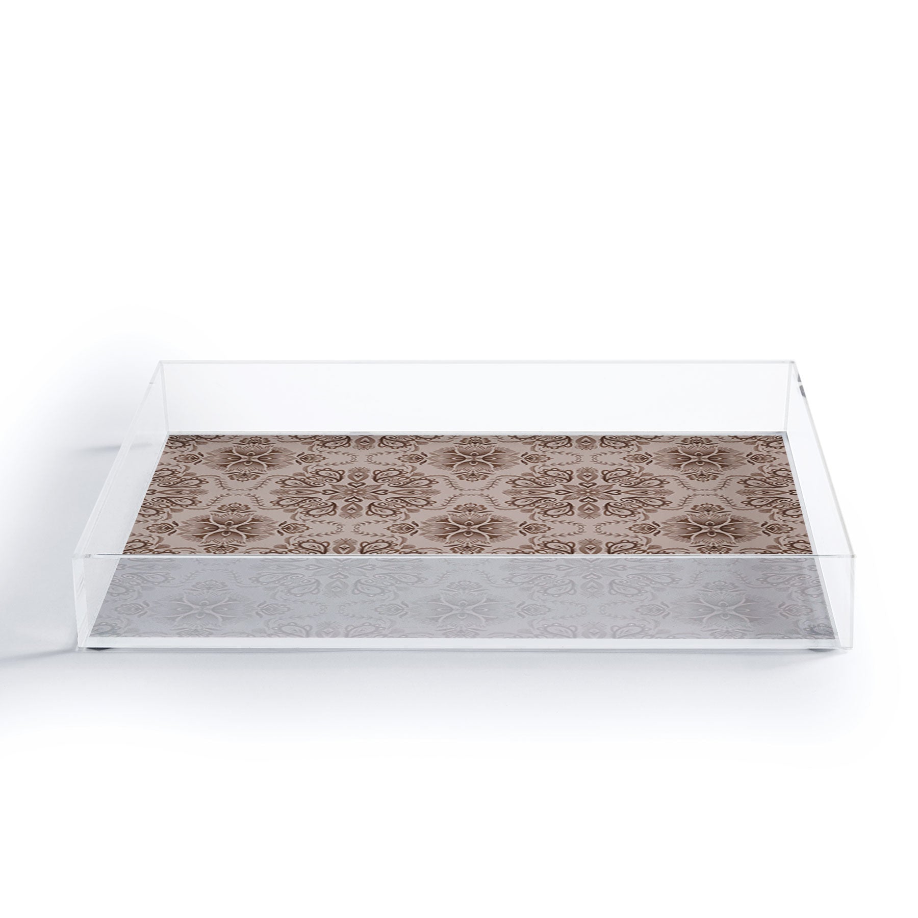 Pimlada Phuapradit Floral Tiles Light Brown Acrylic Tray