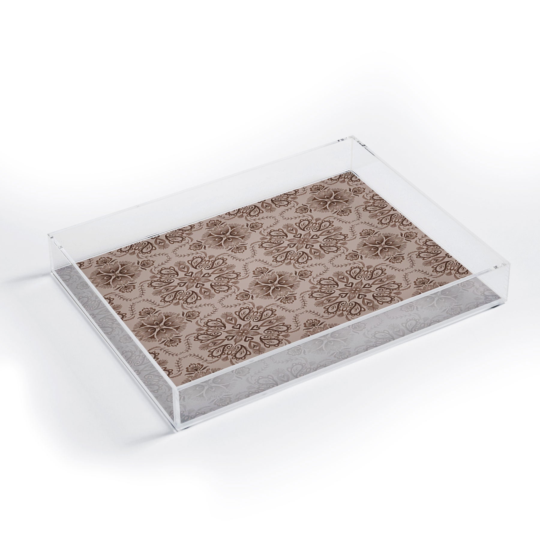 Pimlada Phuapradit Floral Tiles Light Brown Acrylic Tray