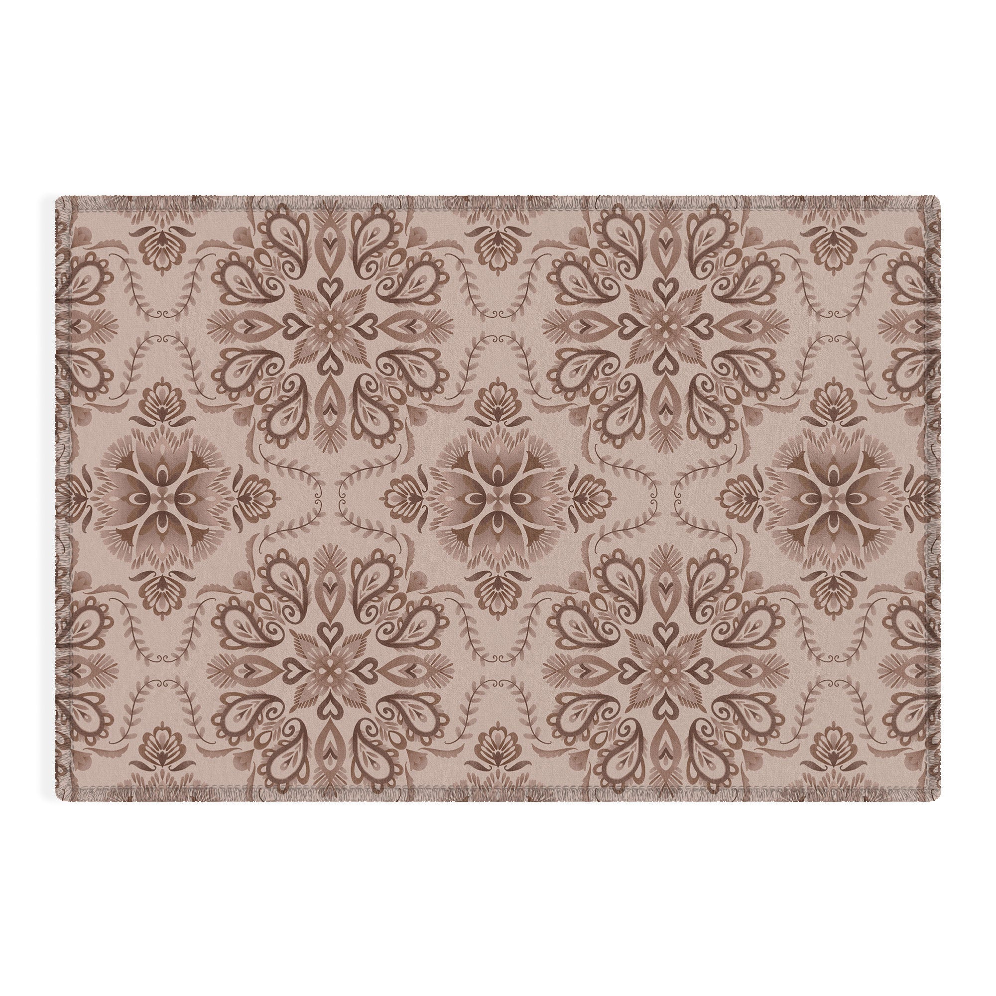 Pimlada Phuapradit Floral Tiles Light Brown Outdoor Rug