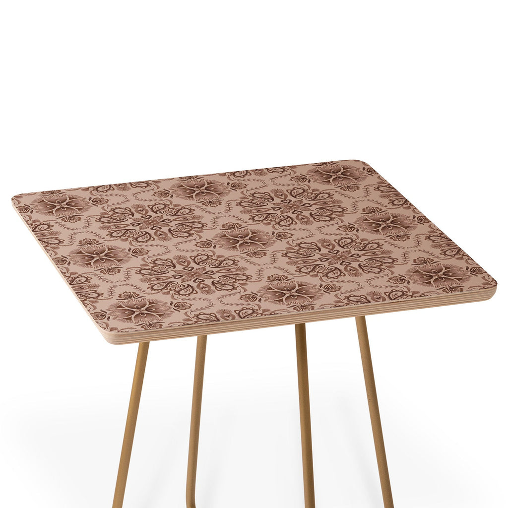 Pimlada Phuapradit Floral Tiles Light Brown Side Table