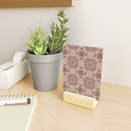 Pimlada Phuapradit Floral Tiles Light Brown Mini Art Print