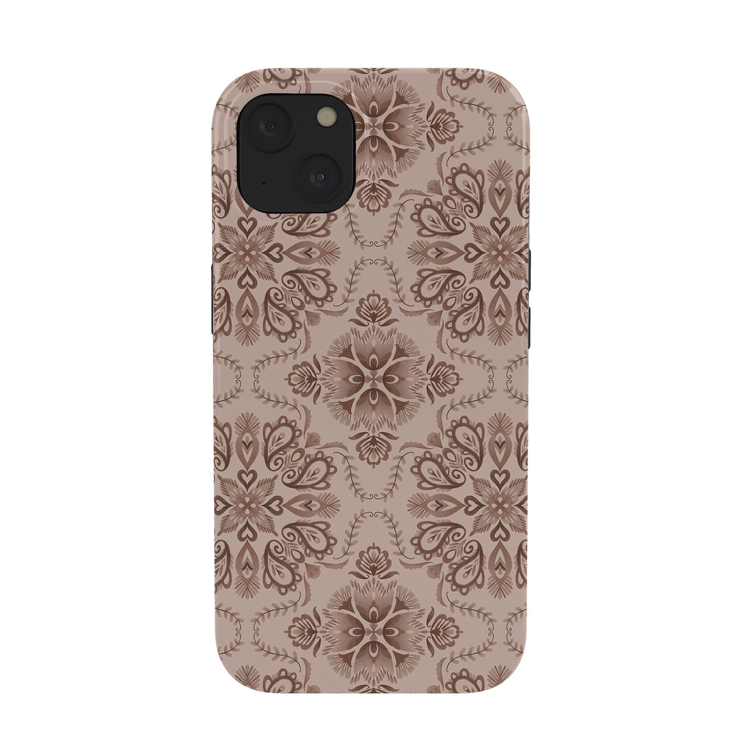 Pimlada Phuapradit Floral Tiles Light Brown Phone Case