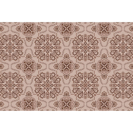 Pimlada Phuapradit Floral Tiles Light Brown Wall Mural