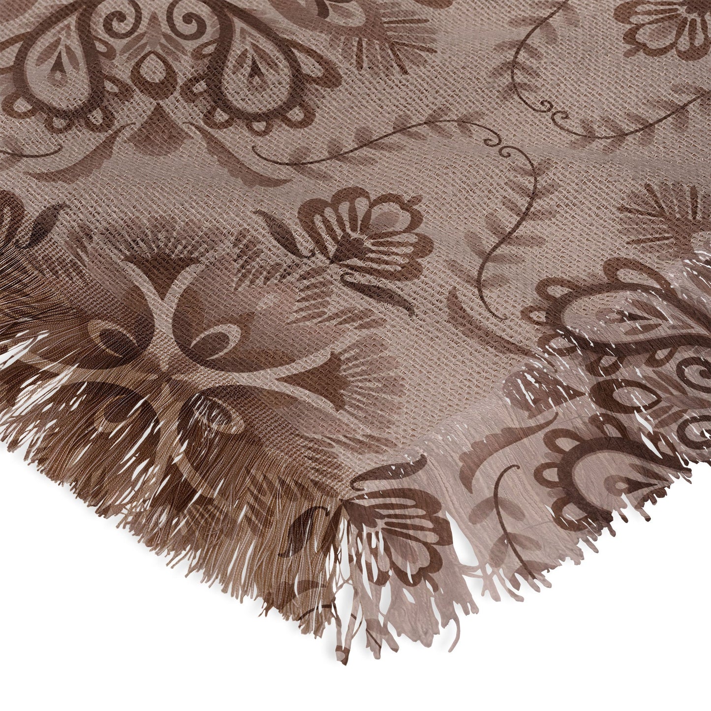 Pimlada Phuapradit Floral Tiles Light Brown Throw Blanket