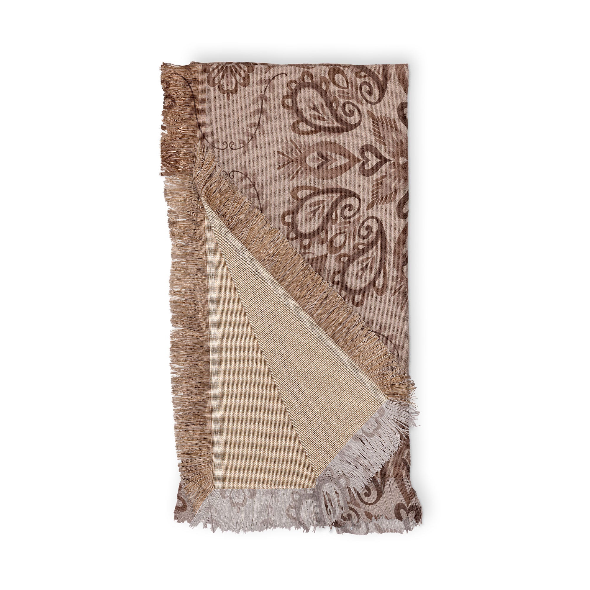 Pimlada Phuapradit Floral Tiles Light Brown Throw Blanket