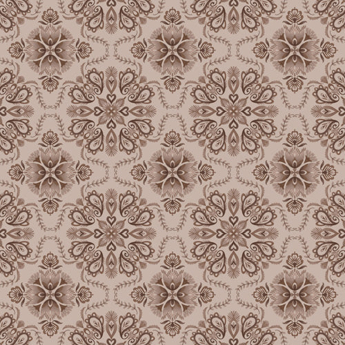Pimlada Phuapradit Floral Tiles Light Brown Shower Curtain