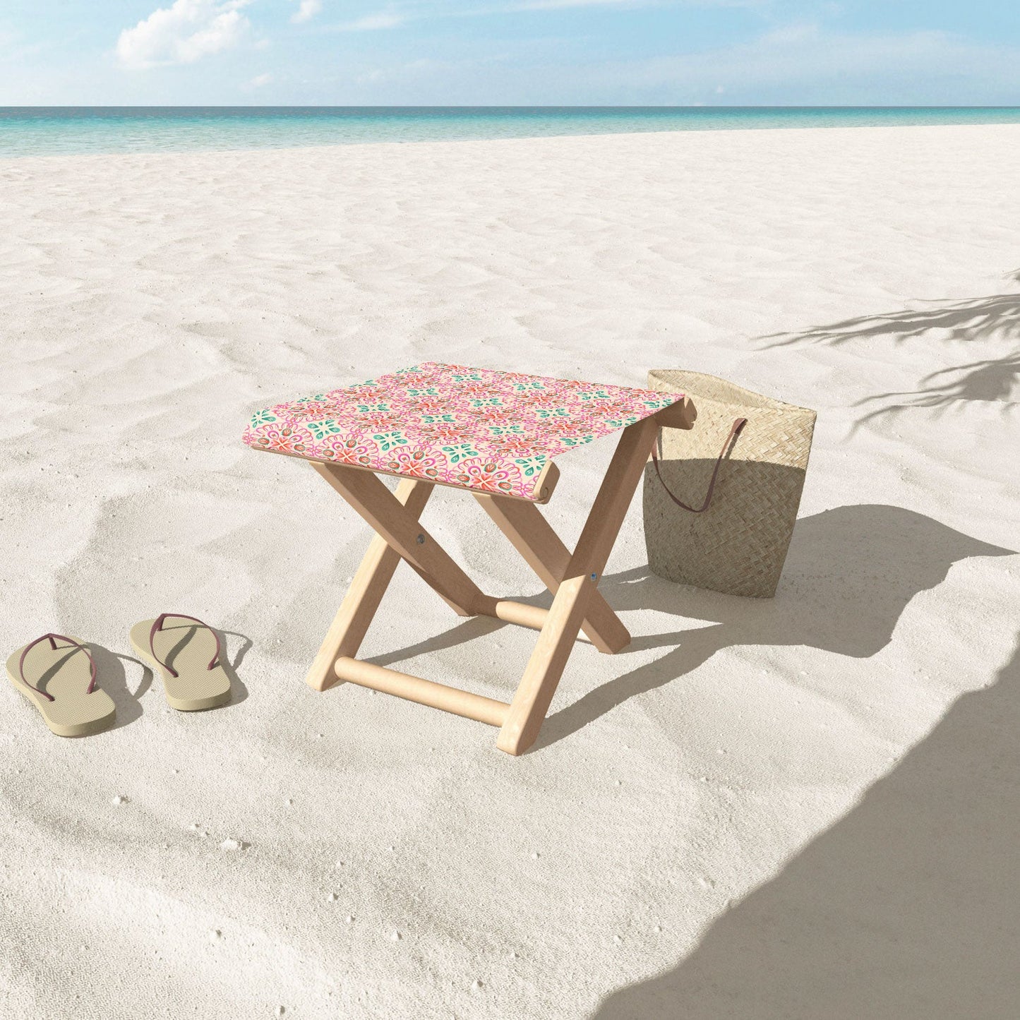 Pimlada Phuapradit Mandala tile 4 Folding Stool