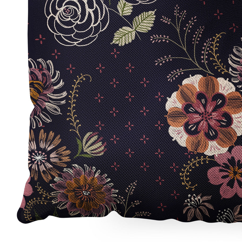 Pimlada Phuapradit Navy bouquet Floor Pillow Square