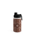 Pimlada Phuapradit Paisley Floral Tiles Brown Water Bottle