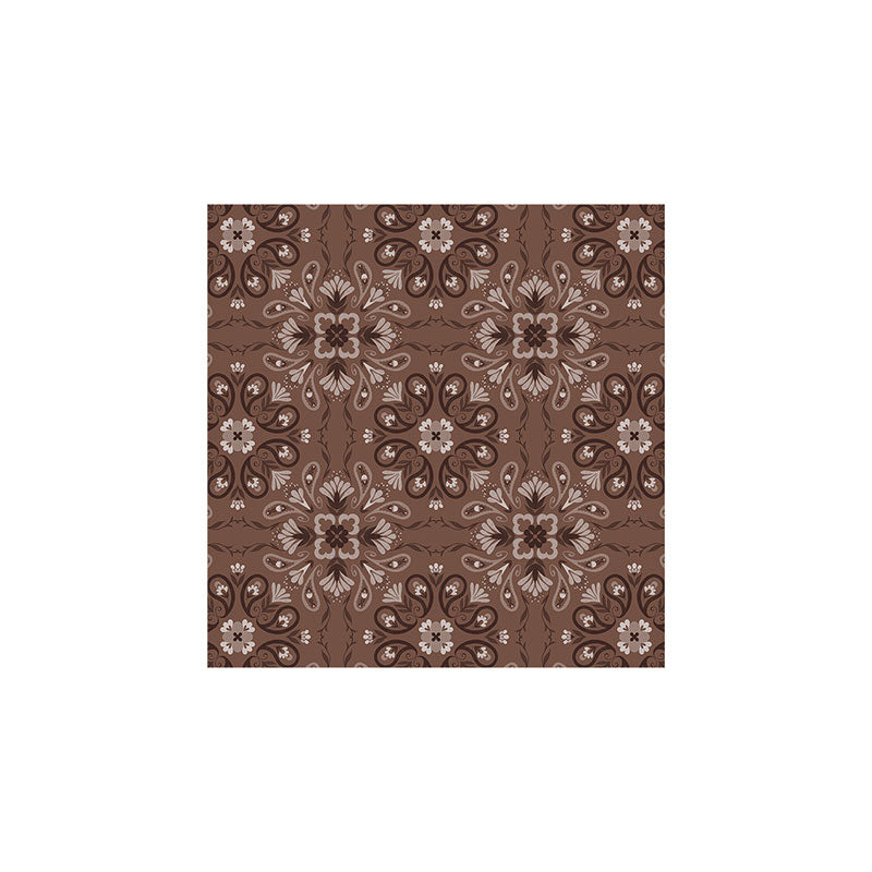 Pimlada Phuapradit Paisley Floral Tiles Brown Art Print