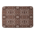 Pimlada Phuapradit Paisley Floral Tiles Brown Memory Foam Bath Mat