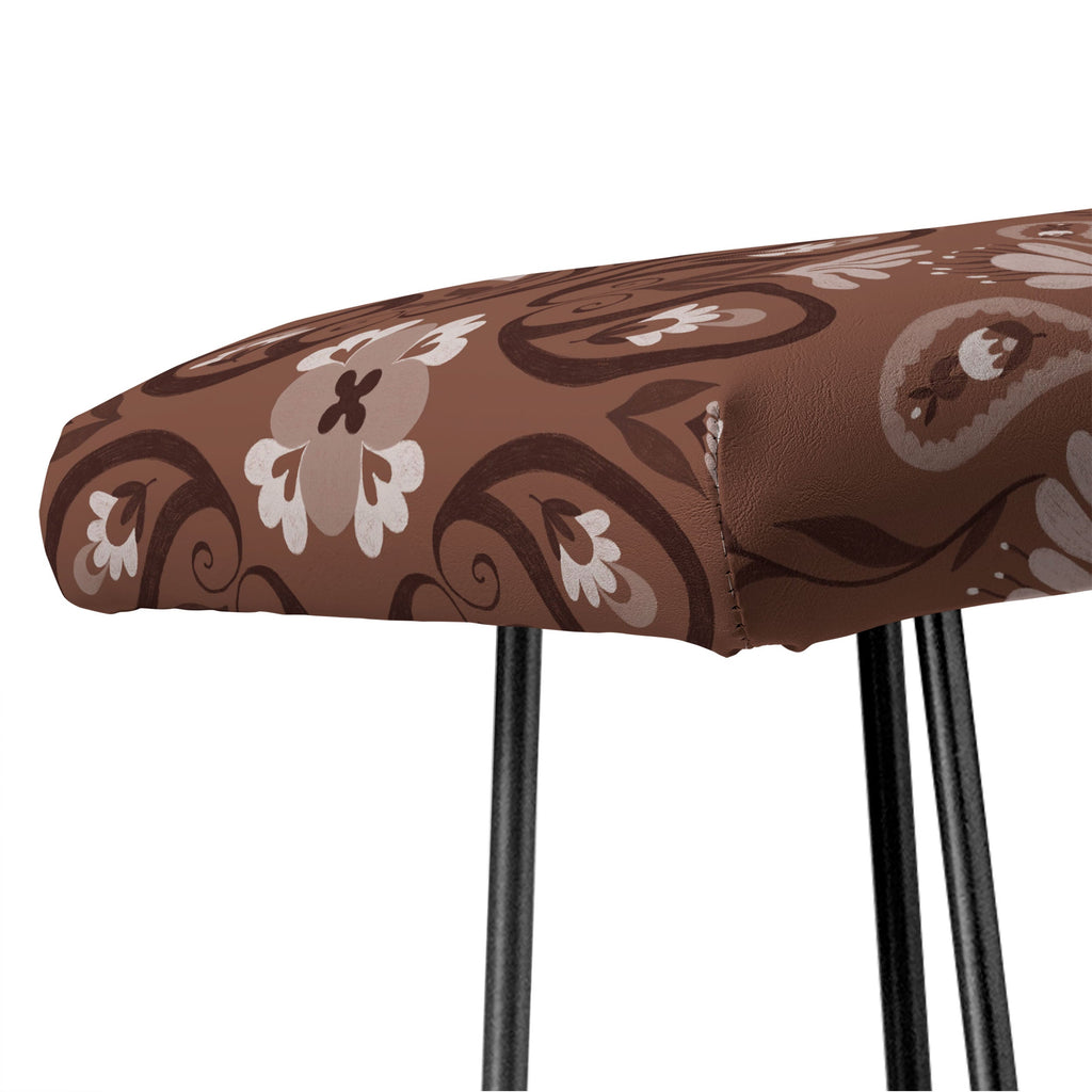 Pimlada Phuapradit Paisley Floral Tiles Brown Bench