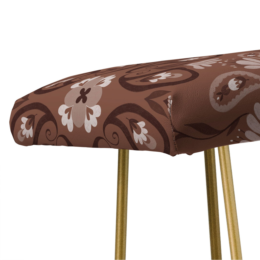 Pimlada Phuapradit Paisley Floral Tiles Brown Bench