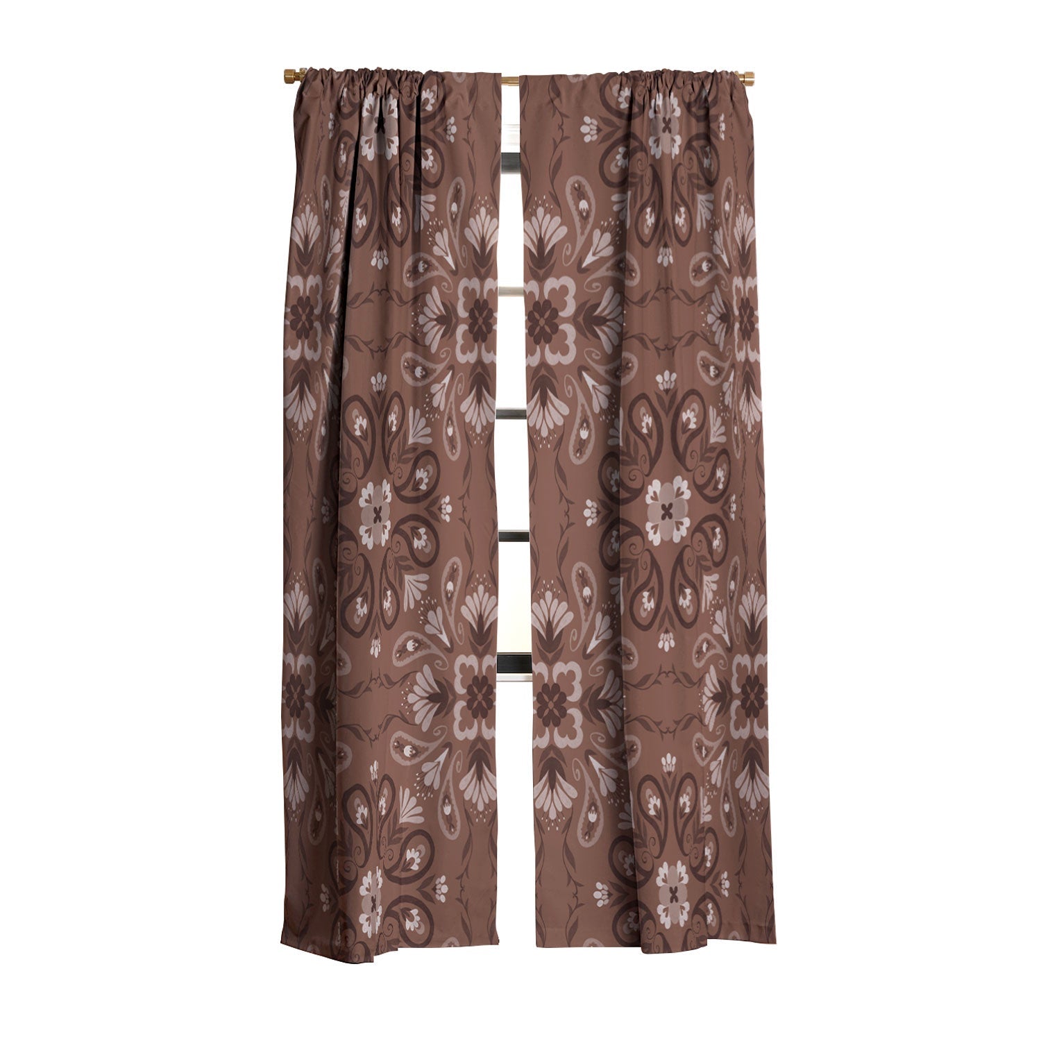 Pimlada Phuapradit Paisley Floral Tiles Brown Blackout Non Repeat