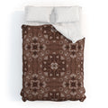 Pimlada Phuapradit Paisley Floral Tiles Brown Duvet Cover