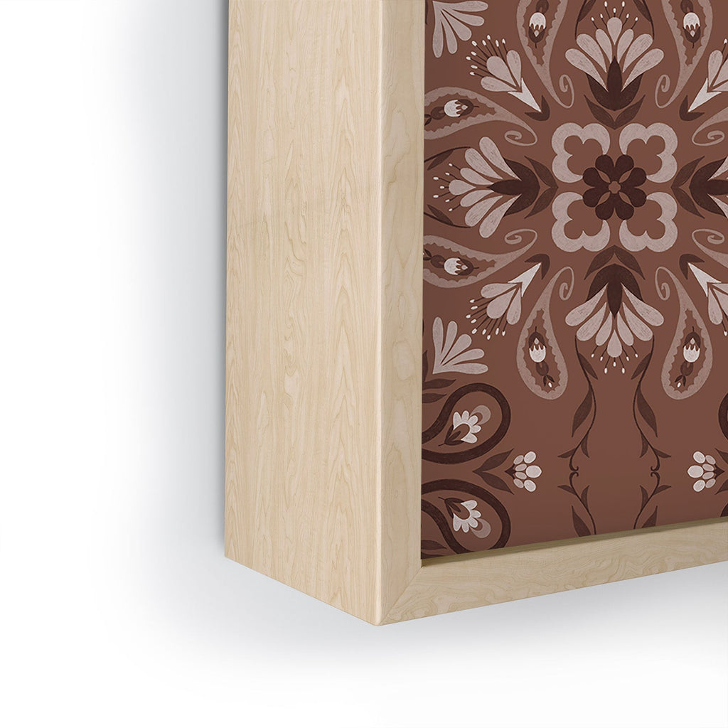 Pimlada Phuapradit Paisley Floral Tiles Brown Framed Mini Art Print