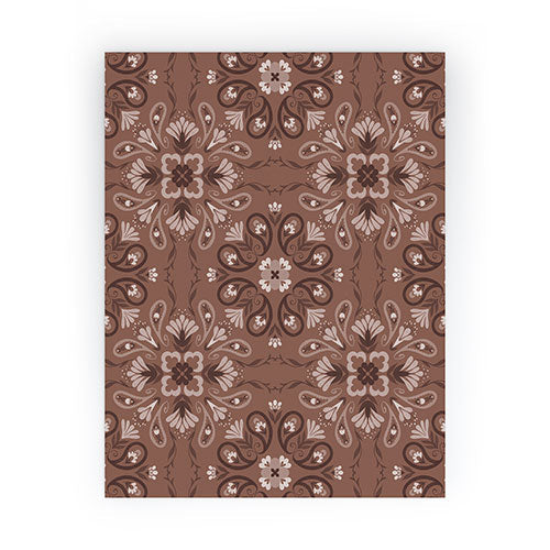 Pimlada Phuapradit Paisley Floral Tiles Brown Mini Art Print