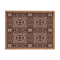 Pimlada Phuapradit Paisley Floral Tiles Brown Rectangular Tray