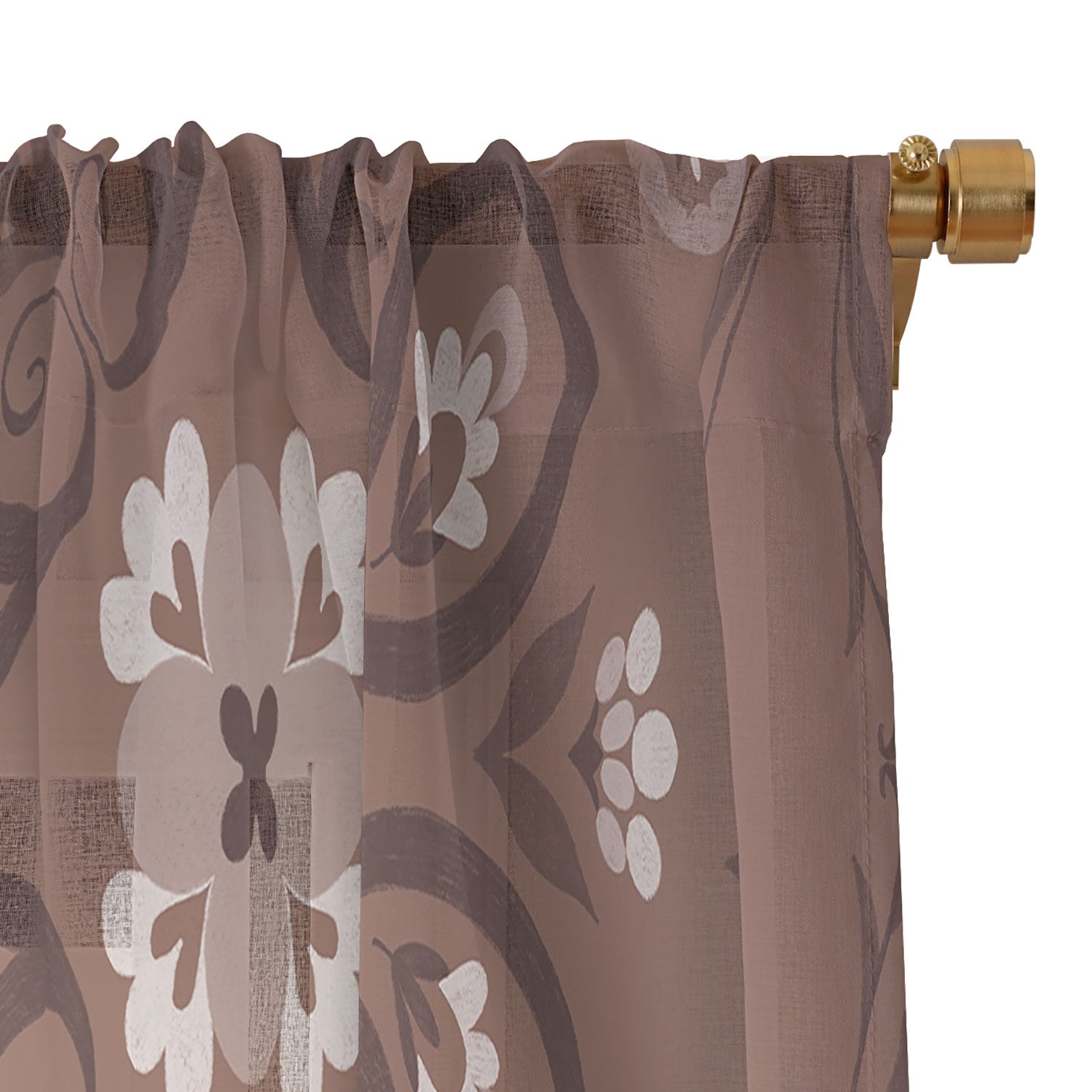 Pimlada Phuapradit Paisley Floral Tiles Brown Sheer Non Repeat
