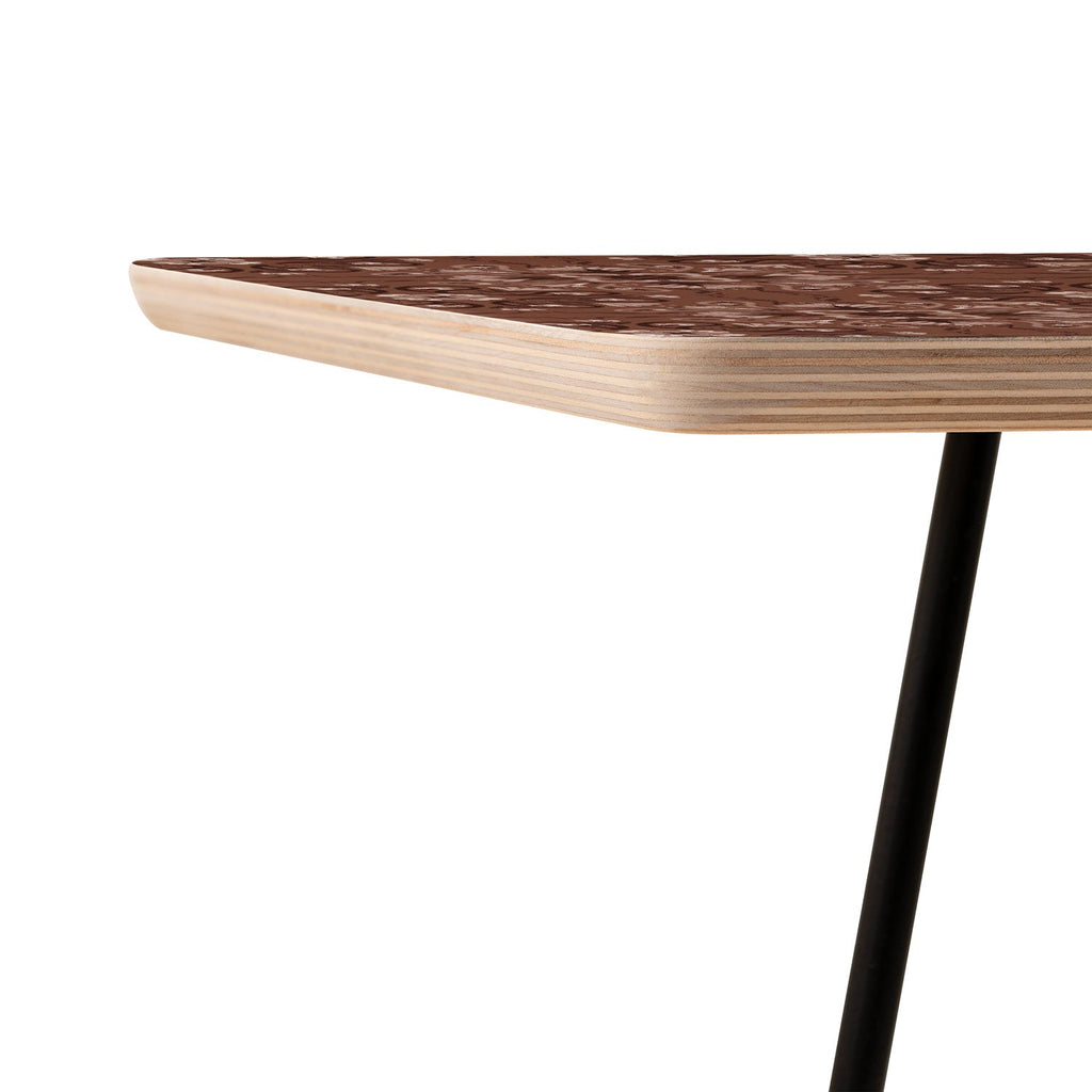 Pimlada Phuapradit Paisley Floral Tiles Brown Side Table