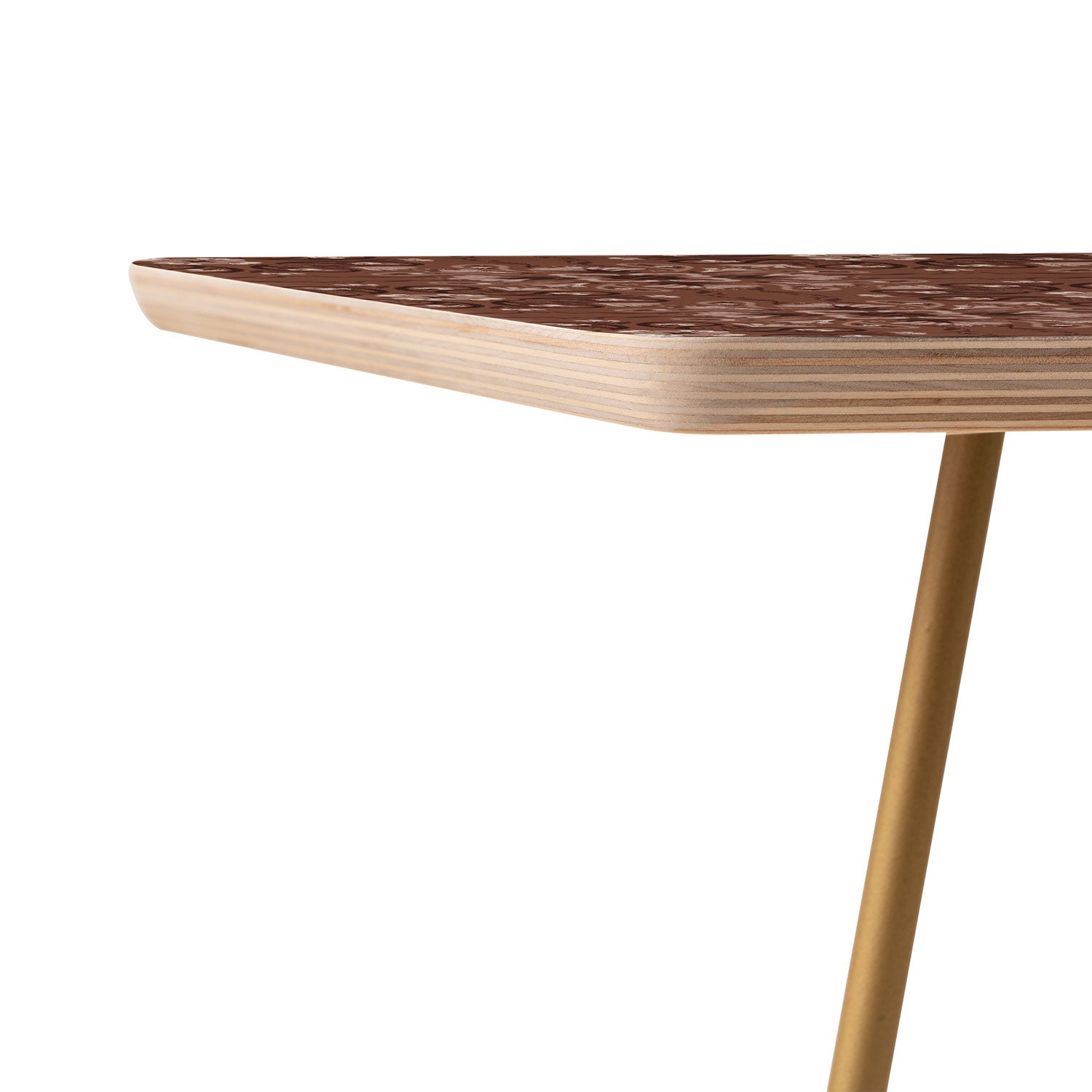Pimlada Phuapradit Paisley Floral Tiles Brown Side Table