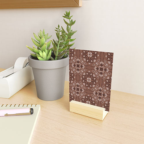 Pimlada Phuapradit Paisley Floral Tiles Brown Mini Art Print