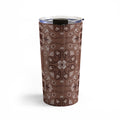 Pimlada Phuapradit Paisley Floral Tiles Brown Travel Mug