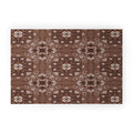Pimlada Phuapradit Paisley Floral Tiles Brown Welcome Mat