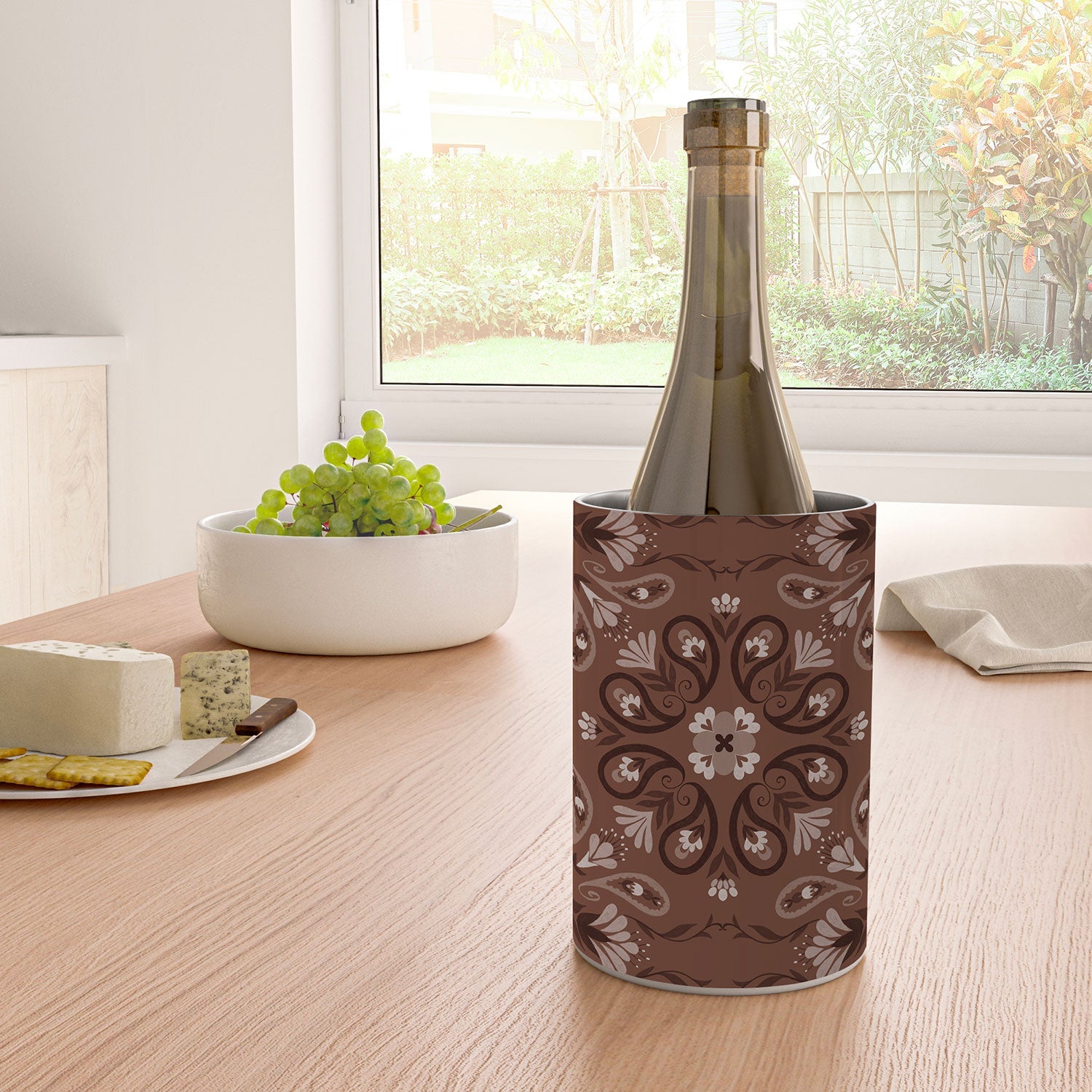 Pimlada Phuapradit Paisley Floral Tiles Brown Wine Chiller