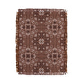 Pimlada Phuapradit Paisley Floral Tiles Brown Throw Blanket